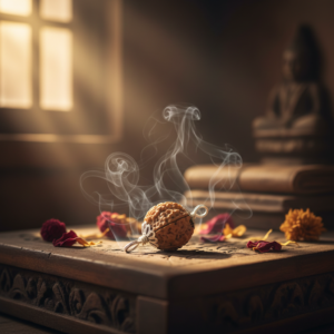 5 mukhi rudraksha silver pendant