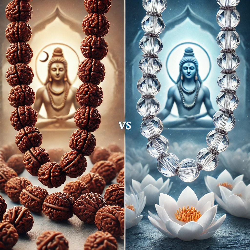 Rudraksha vs Sphatik Mala