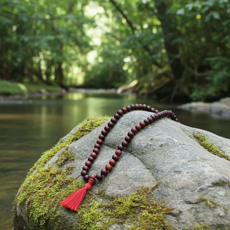 Red Sandal Wood Mala (Chandan) - Image 3