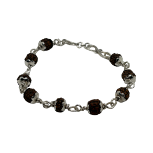 Mini 5 MukhiRudraksha Silver Full Cap bracelet
