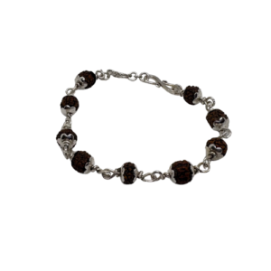 Mini 5 MukhiRudraksha Silver Full Cap bracelet spiritualguru.lk png