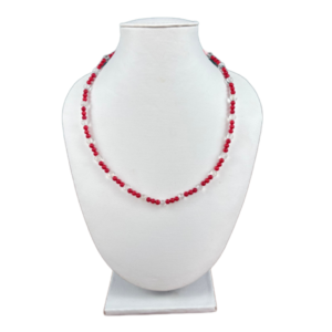 red coral mala 108 with sphatik