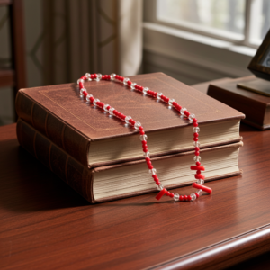 red coral mala 108 with sphatik spiritual guru.lk