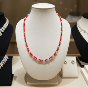 red coral mala 108 with sphatik spiritualguru.lk